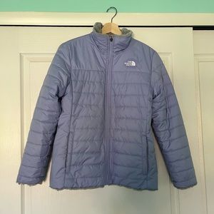 North Face Big Girls Lavender Purple Reversible Mossbud Coat